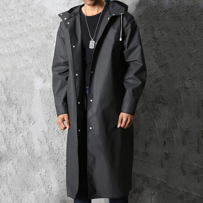 Wasserdichte Regenjacke Elegant Schwarz - IdealeKleiden