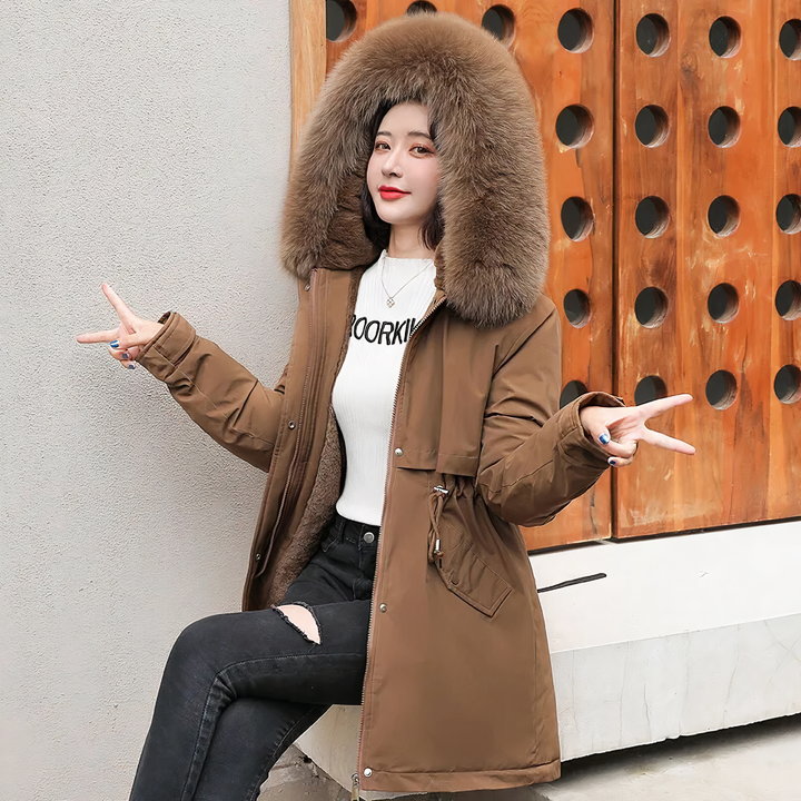 Elegante Parka mit Luxus-Fellkragen