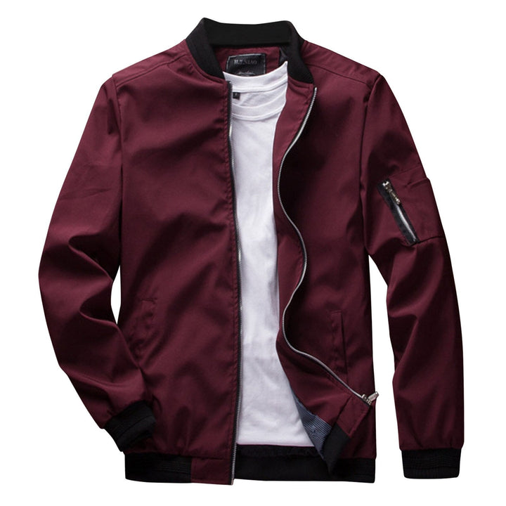 Herren Bomberjacke Modern Rippbesatz Ärmeltasche