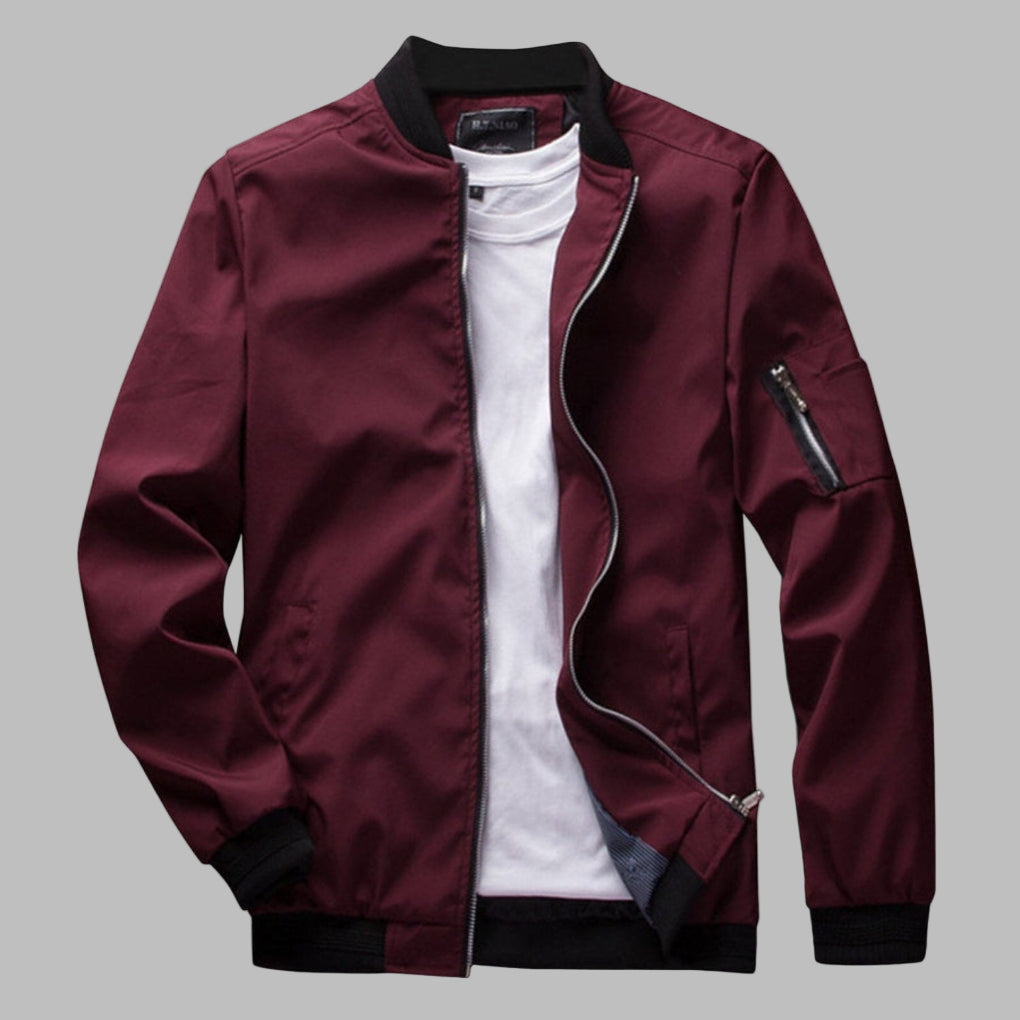 Herren Sommerjacke Reißverschluss Taschen Leicht