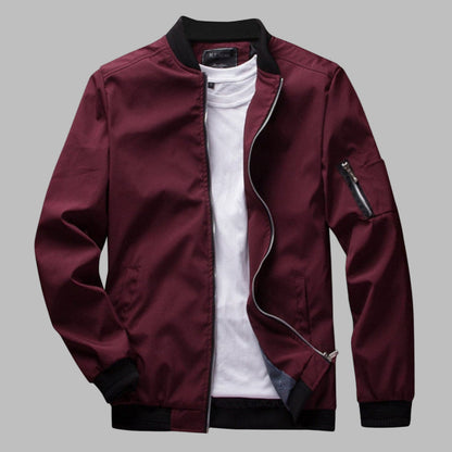 Herren Sommerjacke Reißverschluss Taschen Leicht