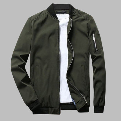 Herren Sommerjacke Reißverschluss Taschen Leicht