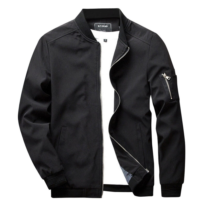 Herren Bomberjacke Modern Rippbesatz Ärmeltasche