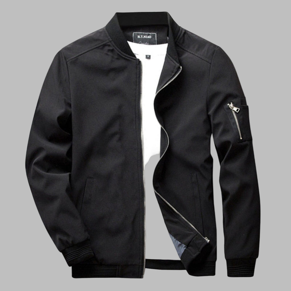 Herren Sommerjacke Reißverschluss Taschen Leicht
