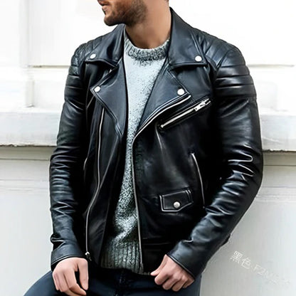 Leder Bikerjacke Herren Elegant Cruz