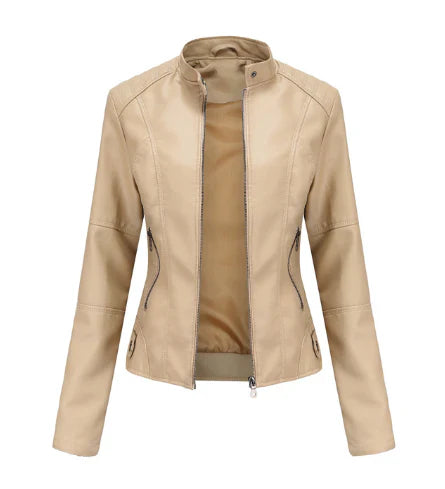 Lederjacke Damen Mao Stil