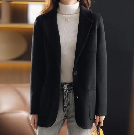 Herbst Winter Blazer Damen Tweed Mantel Elegant