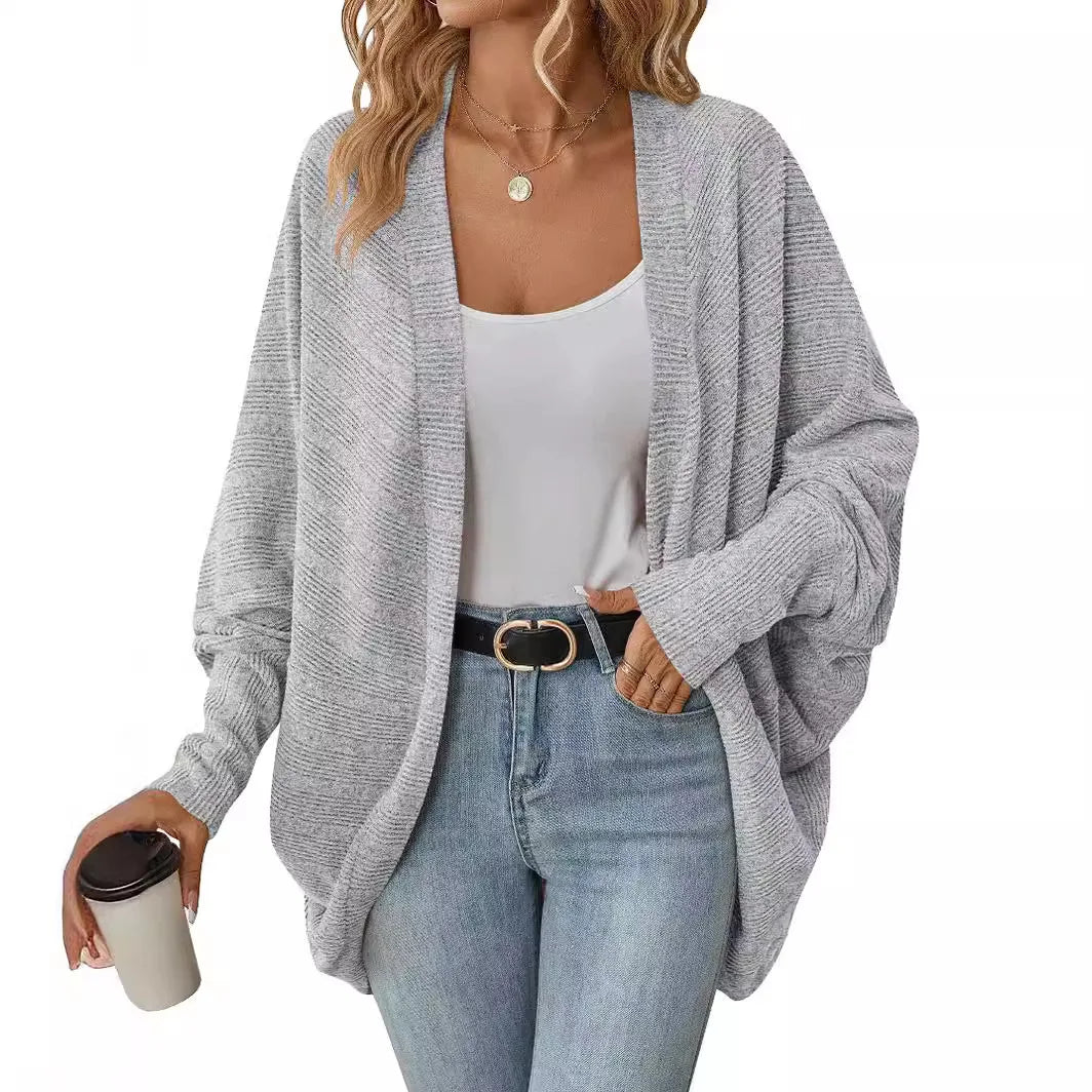 Damen Cardigan Lang Elegant Herbst Winter