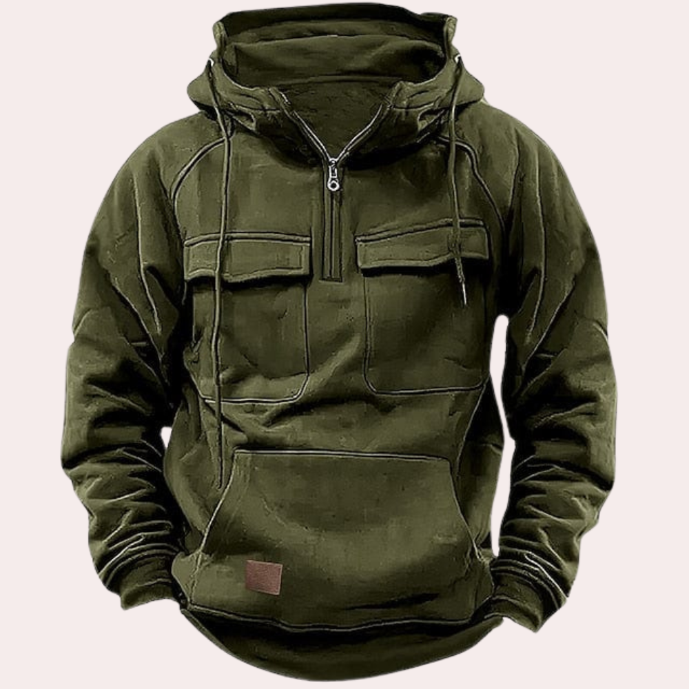 Herren Hoodie mit Reißverschluss und Taschen