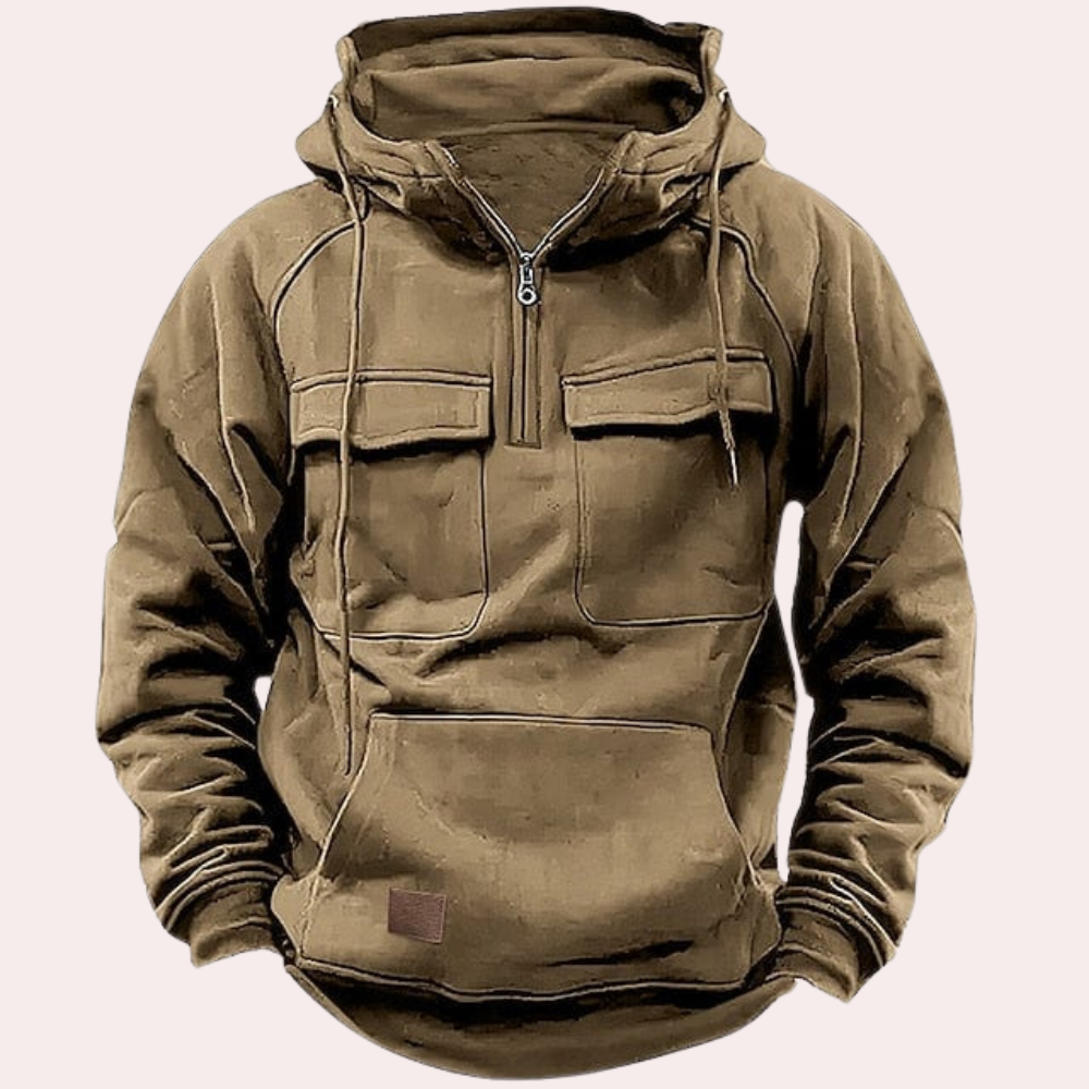 Herren Hoodie mit Reißverschluss und Taschen