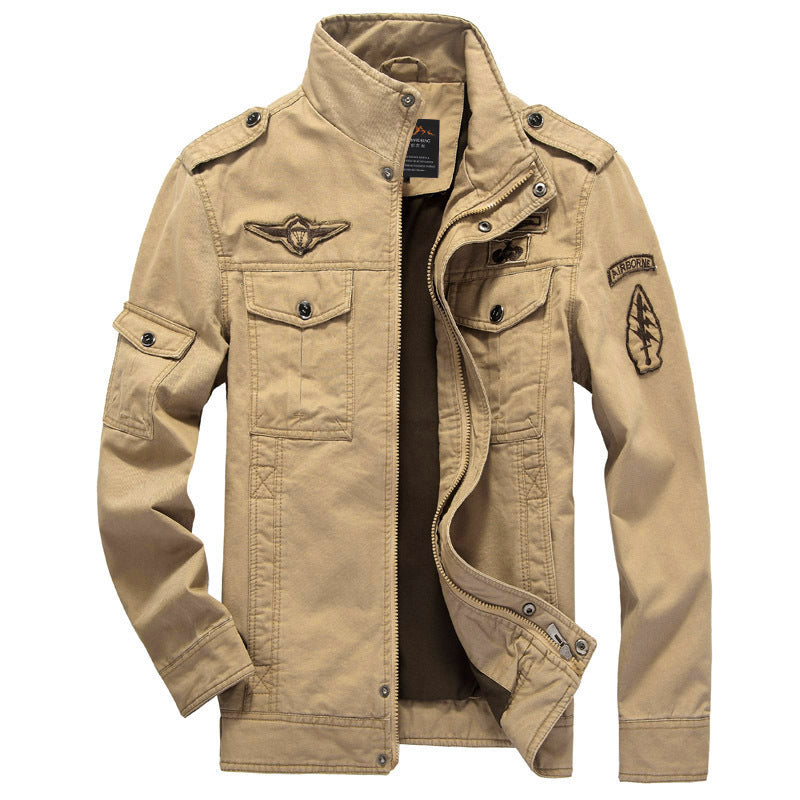 Militärjacke Herren Reißverschluss Outdoor Stil