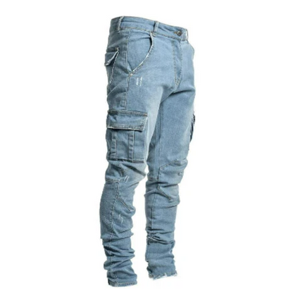 Modische Herren-Skinny-Jeans mit vielen Taschen