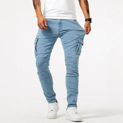 Herren Cargo Jeans Stretch Skinny Fit