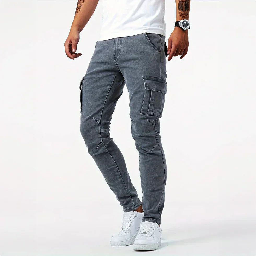 Herren Cargo Jeans Stretch Skinny Fit