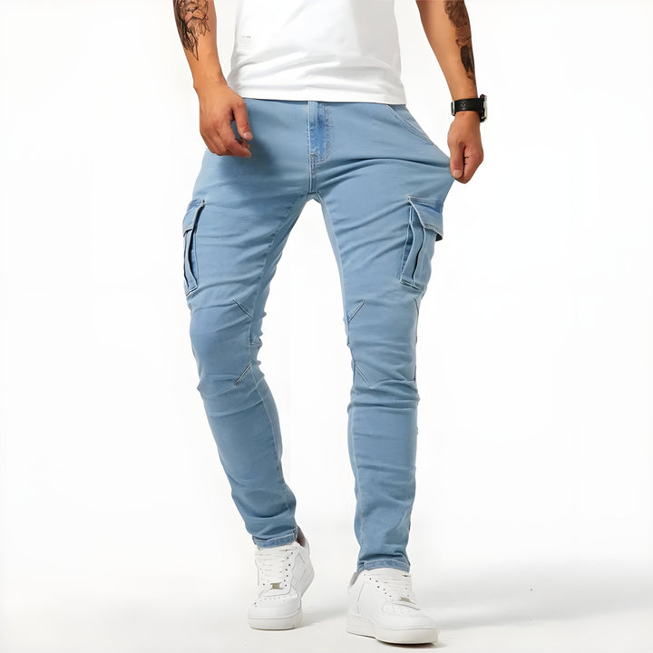Dehnbare Herren-Cargohose Slim-Fit