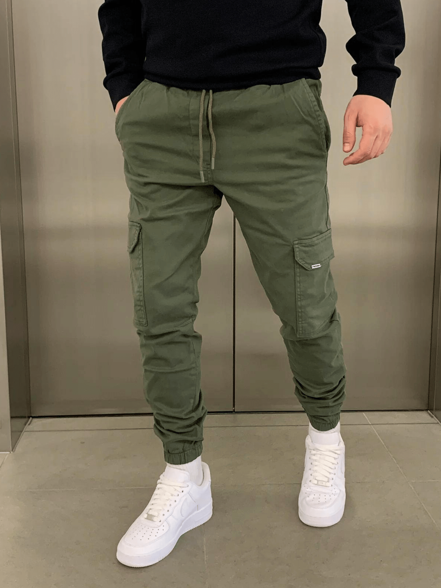 Herren Jogger Skinny Hosen Cargostil