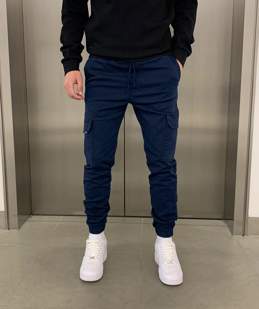 Herren Jogger Skinny Hosen Cargostil