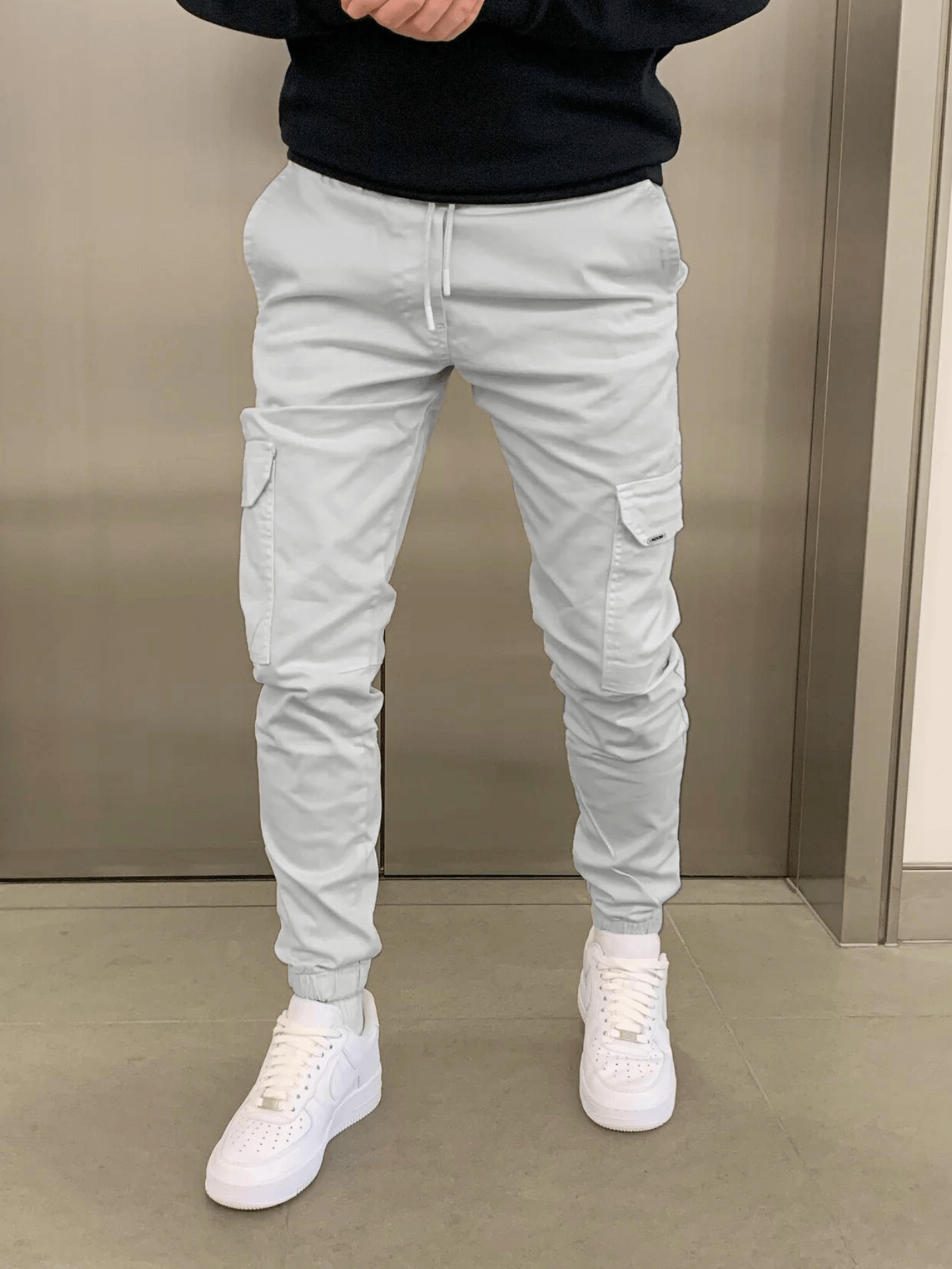 Herren Jogger Skinny Hosen Cargostil