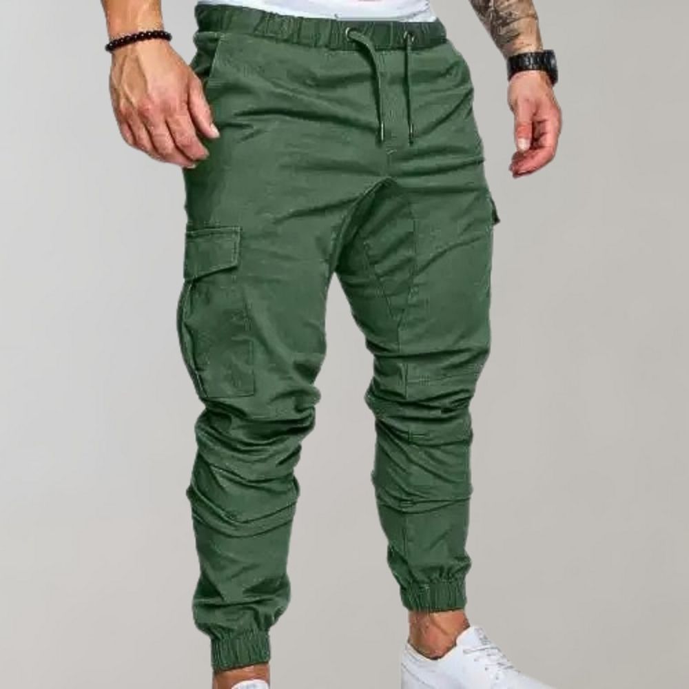 Elastische Herren Cargo Joggers mit Kordelzug