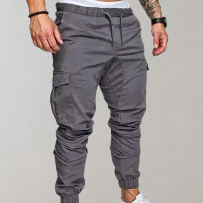 Elastische Herren Cargo Joggers mit Kordelzug