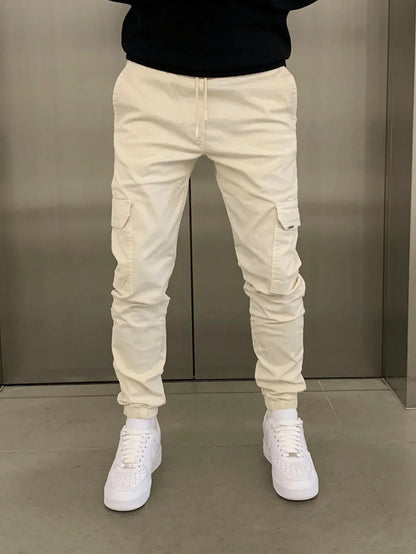 Herren Skinny Cargohose mit Schnürung