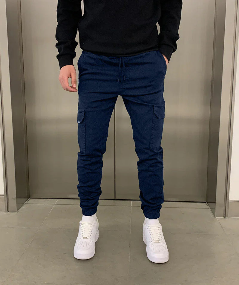 Herren Skinny Cargohose mit Schnürung