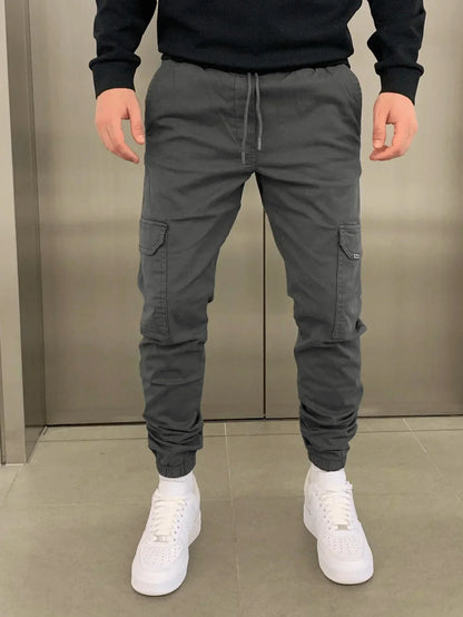 Herren Skinny Cargohose mit Schnürung