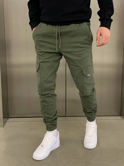 Herren Skinny Cargohose mit Schnürung