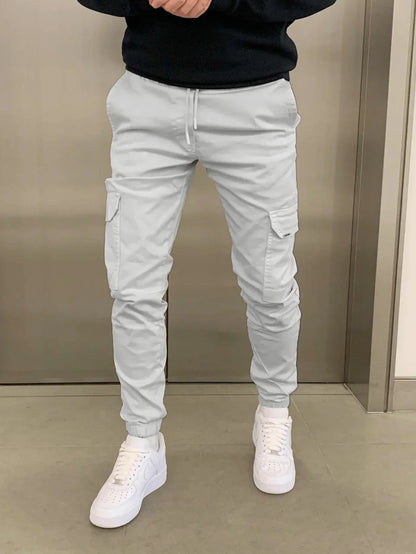 Herren Skinny Cargohose mit Schnürung