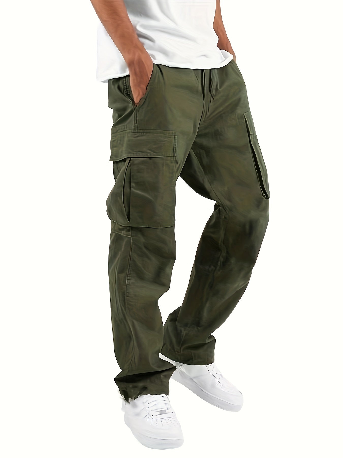Herren Cargohose Bequem Lockere Passform