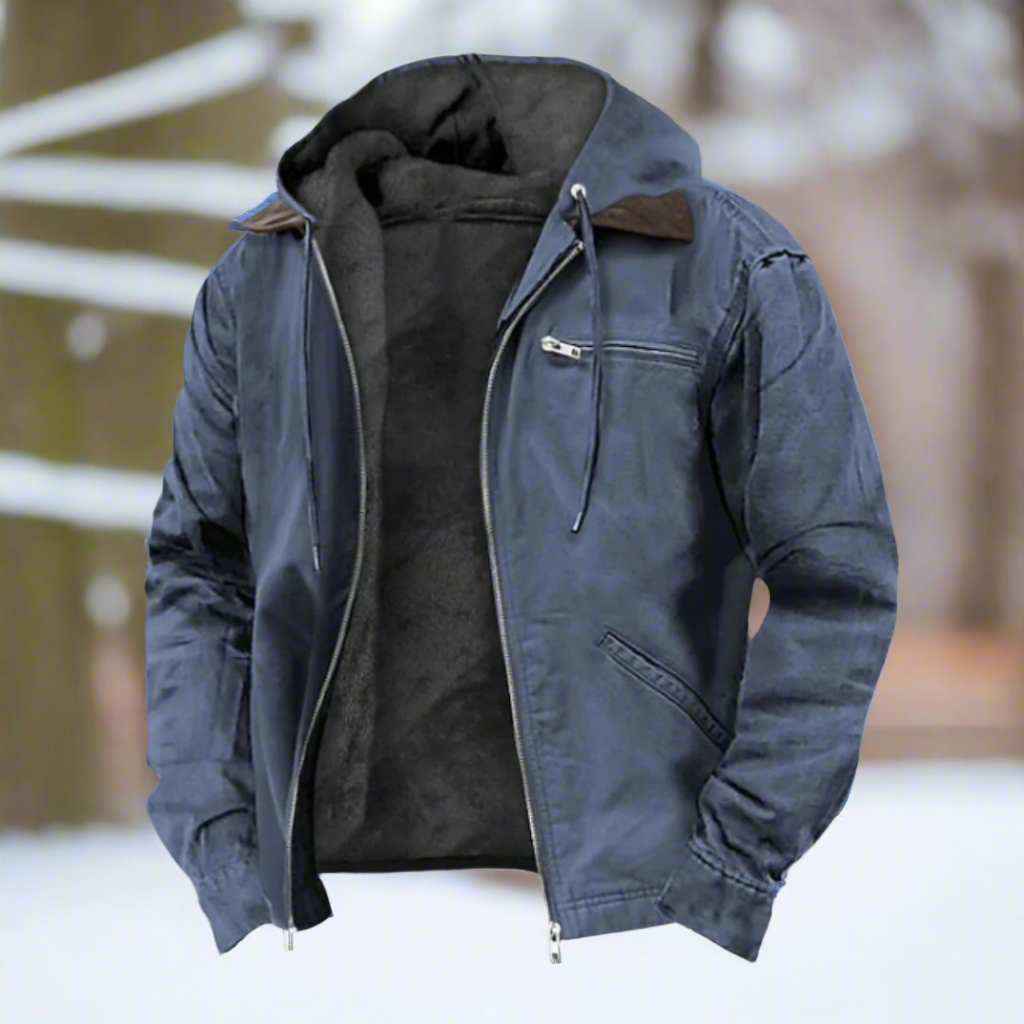 Winddichte Jacke Baumwollmix Gefüttert Kapuze