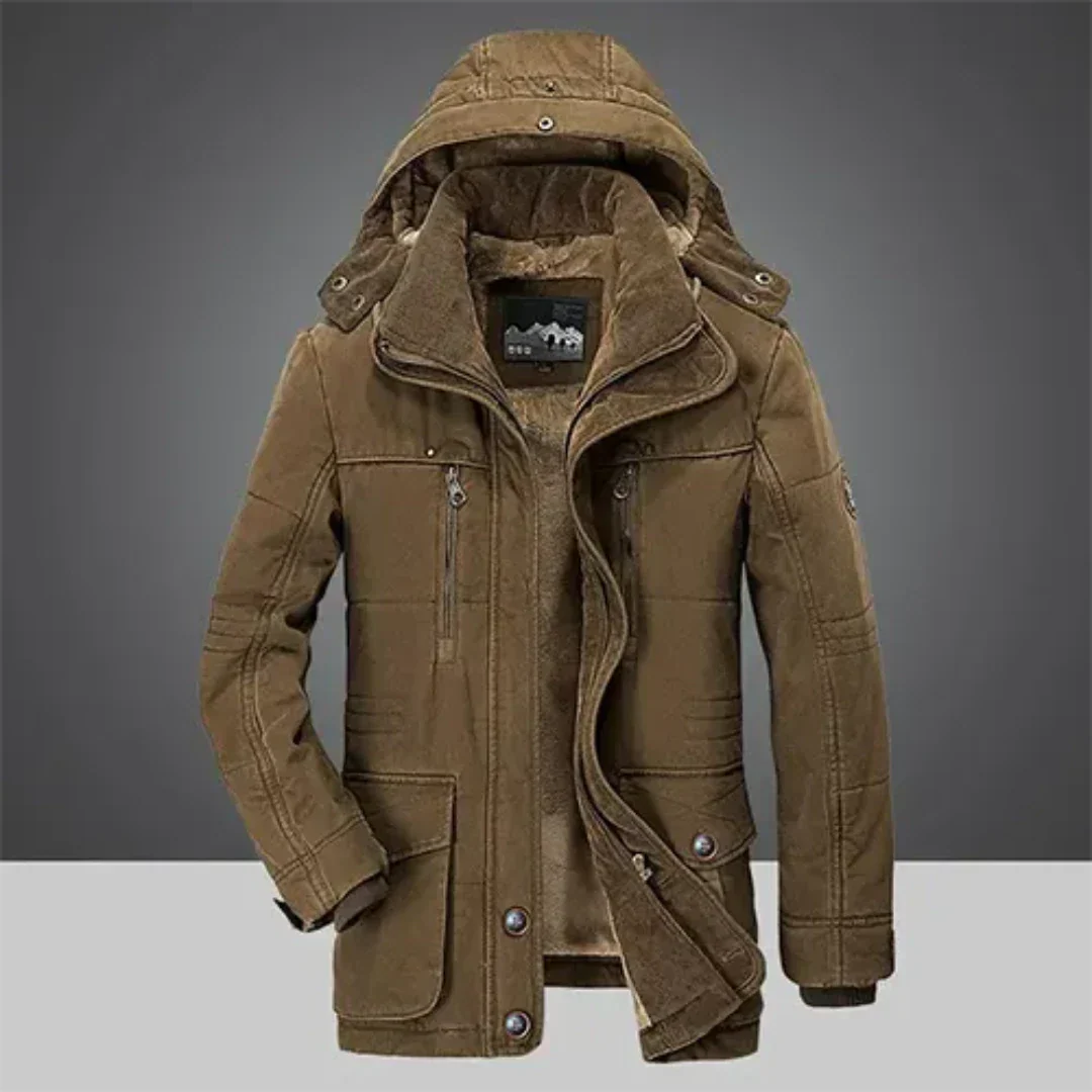 Herren Winterjacke Isoliert mit Kapuze und Verstärkung