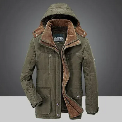 Herren Winterjacke Isoliert mit Kapuze und Verstärkung