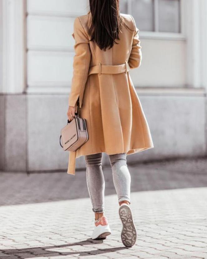 Eleganter Wintermantel Lang Damenschuhe - IdealeKleiden