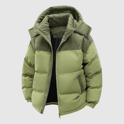 Herren Pufferjacke Relaxed Fit Kapuze Reißverschluss