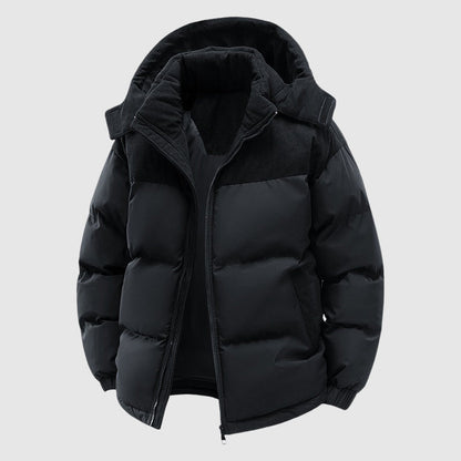 Herren Pufferjacke Relaxed Fit Kapuze Reißverschluss