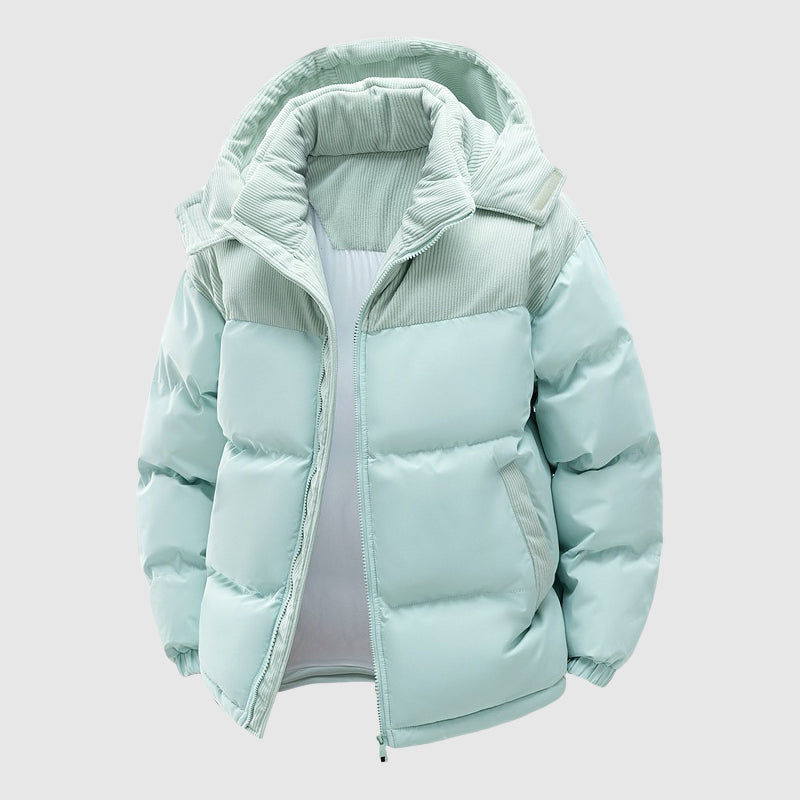 Herren Pufferjacke Relaxed Fit Kapuze Reißverschluss