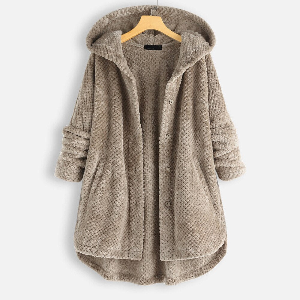 Große Damenjacke Kapuze Oversize Arabella