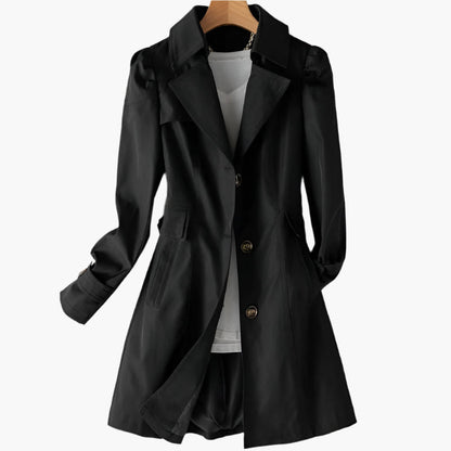 Damen Trenchcoat Klassisch Lang Mantel