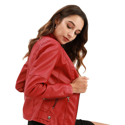 Lederjacke Damen Mao Stil