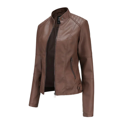 Lederjacke Damen Mao Stil