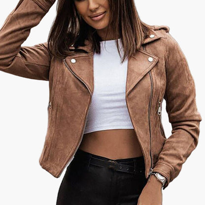 Modische Lederjacke Kurz Elegant