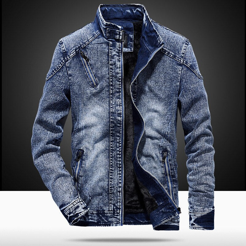 Herren Jeansjacke Relaxed Fit Baumwolle Trendy - IdealeKleiden