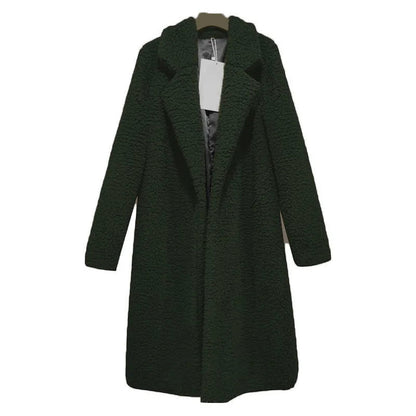 Winter Teddy Mantel Damen Kapuze Lang