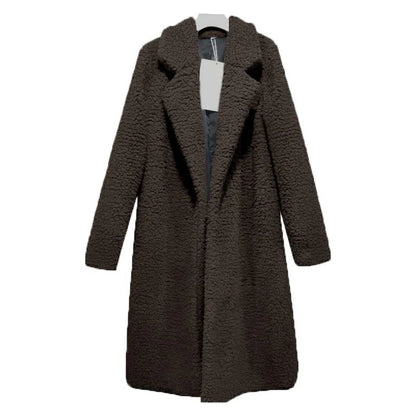 Winter Teddy Mantel Damen Kapuze Lang