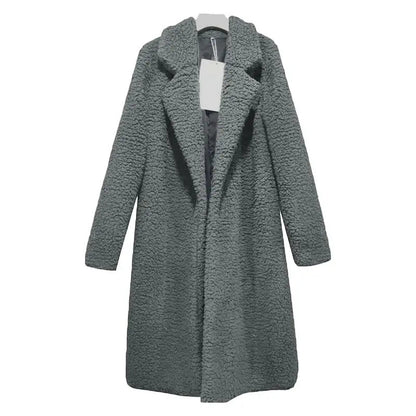 Winter Teddy Mantel Damen Kapuze Lang