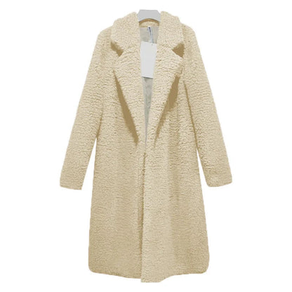 Winter Teddy Mantel Damen Kapuze Lang