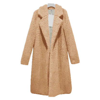 Winter Teddy Mantel Damen Kapuze Lang