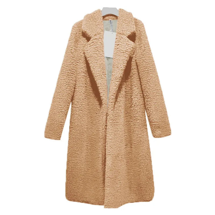 Winter Teddy Mantel Damen Kapuze Lang