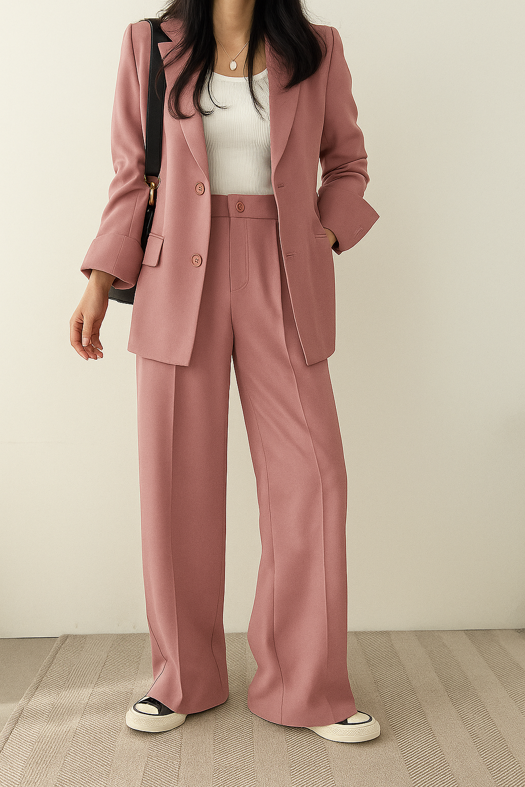 Damen Business Anzug Set Blazer und Hose - IdealeKleiden